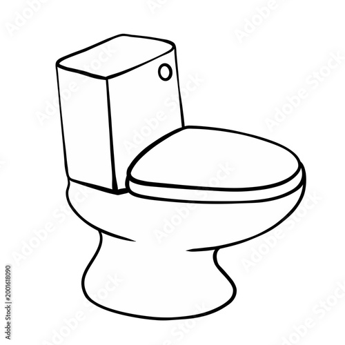 Line illustration of toilet bowl