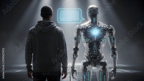 Human Talking With AI Robot Machine Learning