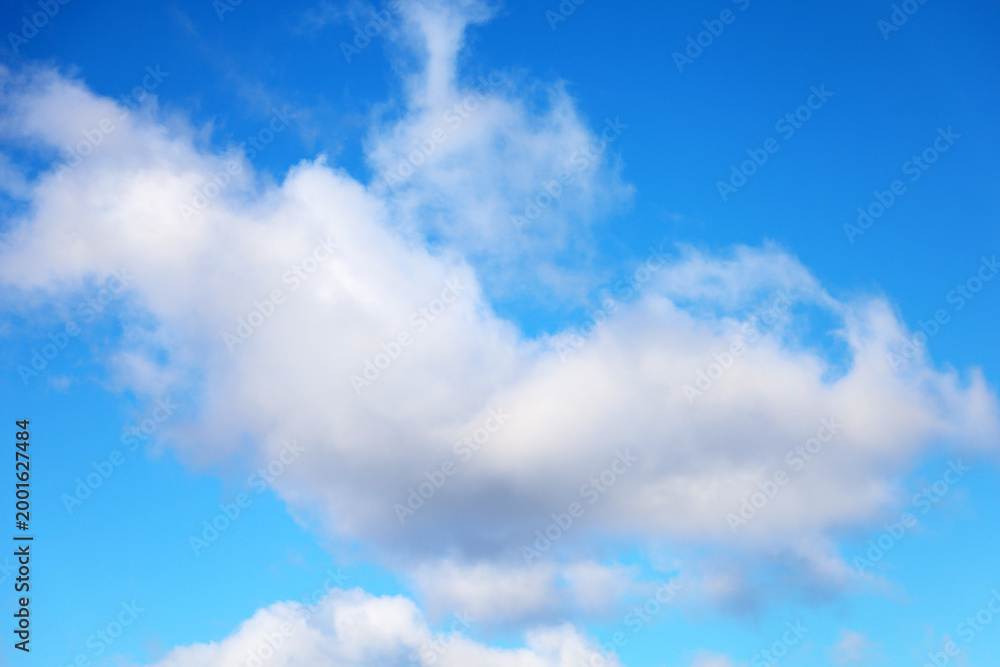 Fototapeta premium Blue sky background with white cloud