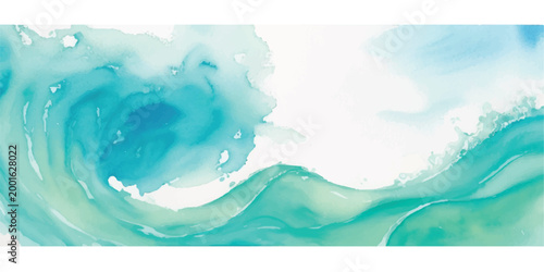 Swirling blue and green watercolor wave abstract illustration with fluid motion and texture abstract watercolor background turquoise artistic creative illustration wallpaper nautical