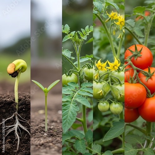 Stages of tomato growth