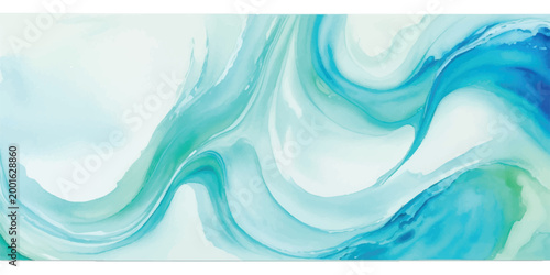 Dynamic blue and teal fluid wave art with sweeping curves on white background turquoise abstract background sweeping creative artistic movement decorative aesthetic contemporary