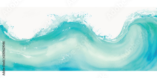 Dynamic turquoise water wave splash with turquoise energetic movement background artistic painterly refreshing abstract watercolor