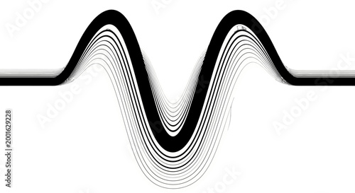 Abstract representation of a waveform, showcasing a series of undulating lines that create a sense of depth and movement.