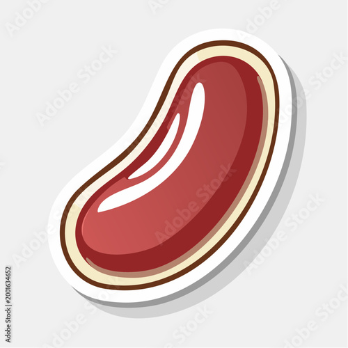 Stylized Illustration of a Red Bean