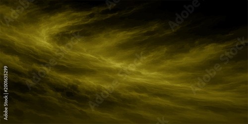 Golden clouds swirl across a dark canvas, creating an abstract, ethereal image that evokes a sense of mystery and wonder.