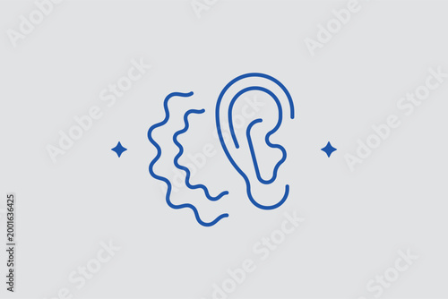 Ear itching line icon for identifying auditory canal irritation and allergic reactions. Specialized vector illustration for ENT (ear, nose, throat) clinic websites and symptom trackers.