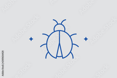 Insect allergy line icon for identifying bug bite sensitivities and pest-related reactions. Warning vector illustration for outdoor safety guides and emergency first aid manuals.
