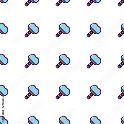 Seamless pattern of stylized dental tools isolated on transparent background for healthcare design