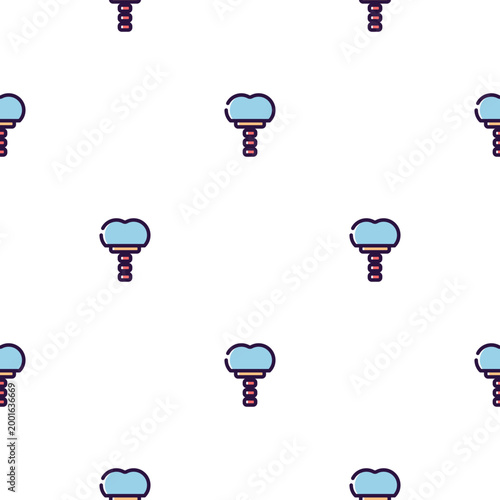 Cute dental tooth illustration isolated on transparent background in a pattern design