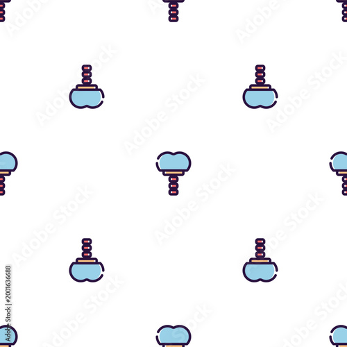 Repeating pattern of dental tools on transparent background for medical use