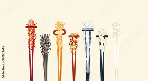 Luxury scepter icons, ornate royal staffs, decorative power symbols, vector illustration set