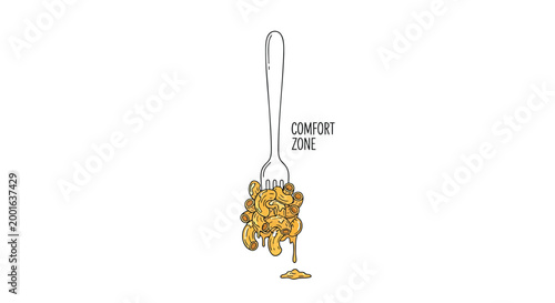 Comfort zone, melting yellow ice cream, dripping sweet treat, comfort zone concept