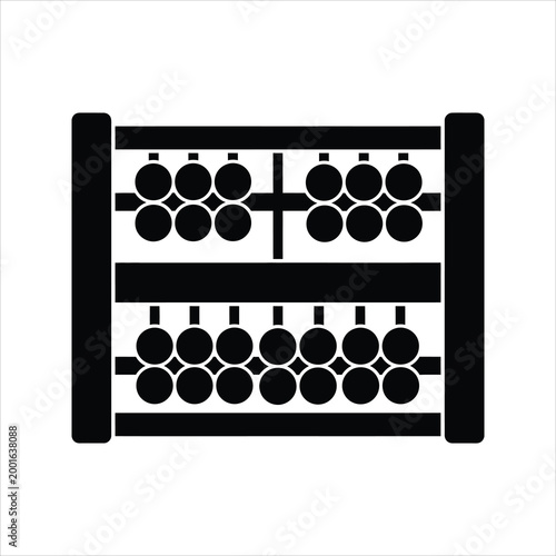Abacus counting tool with beads for arithmetic calculations Vector Illustration Isolated on white background