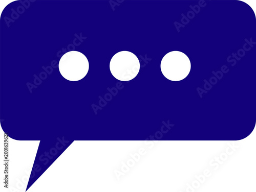 Foto speech bubble with three white dots isolated on transparent background