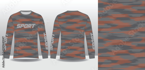 Modern Long Sleeves Jersey Design Template for Sportswear