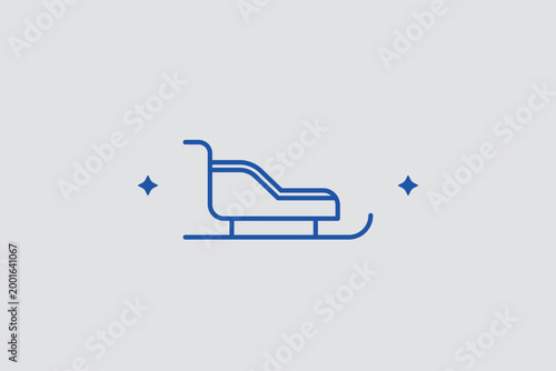 Sled line icon. Simple vector illustration for winter outdoor activities and childhood nostalgia content.
