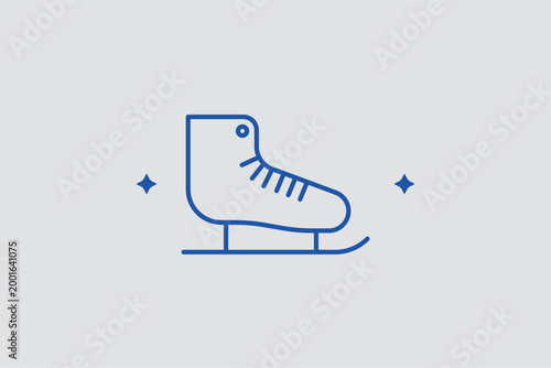 Ice skate line icon. Clean vector illustration for rink announcements and sporting goods websites.