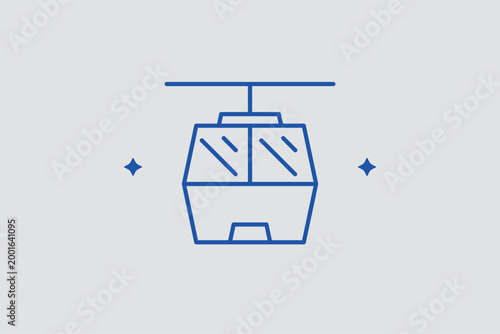 Cable car line icon. Industrial vector illustration for mountain tourism and public transport systems.