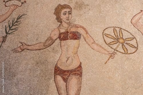Принти на полотні Roman woman in underwear, “Hall of the Ten Girls” (“Hall of the Bikini Bathers”)