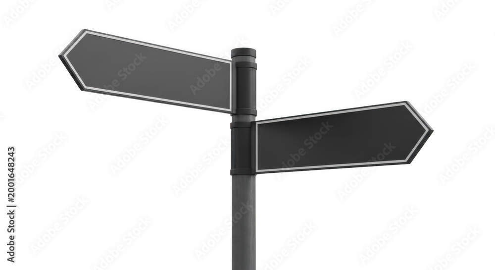 Obraz premium Black and gray directional sign post