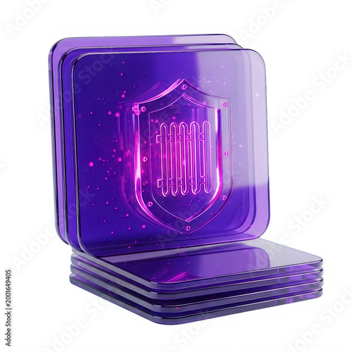 Purple glowing cosmic energy sphere floating