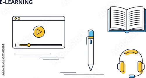 Educational tools highlight digital learning.