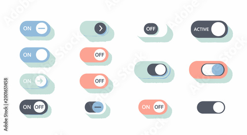 toggle buttons on off switches active interface elements