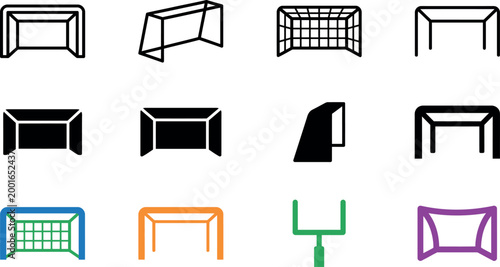 Football championship 2026 vector illustration goalpost designs stadium elements