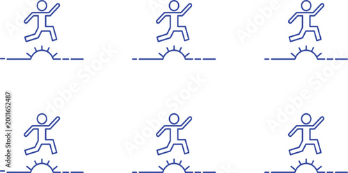 Obstacle Course: A minimalistic illustration depicts a runner skillfully navigating a course filled with hurdles, showcasing determination and the pursuit of conquering challenges.