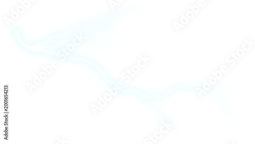 Forked Lightning Thunderstorm Strike Isolated on Transparent Background - Bright Electric Energy Overlay