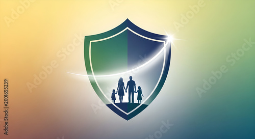 Free Download Family protection shield, security icon, safety symbol, protective family logo, colorful shield - GFXLoad