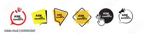 ask our experts sign on white background