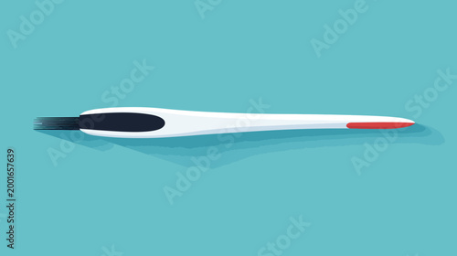 A simple, vector-style illustration of a toothbrush against a teal backdrop, showing the head and handle