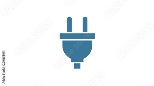Minimalist Blue Electrical Power Plug Icon