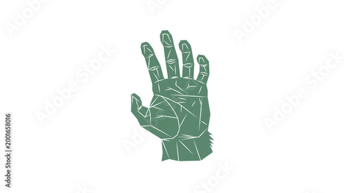 Abstract Geometric Green Human Hand Illustration