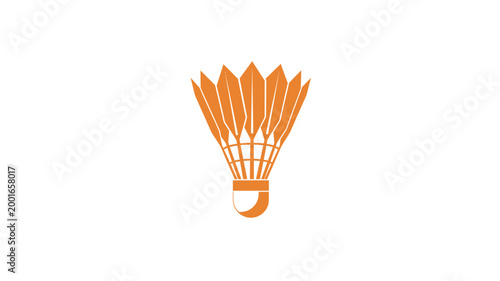 Orange Badminton Shuttlecock Icon Vector Illustration