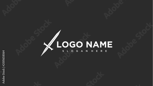 Minimalist Sword Logo Design Template