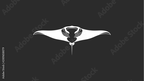 Minimalist Manta Ray Icon Vector Illustration