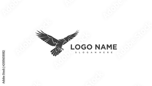 Minimalist Flying Eagle Logo Design Template