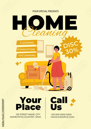 An illustrative Home Cleaning Flyer Template