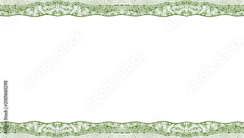 Elegant ornamental frame with hand drawn line art inspired by art nouveau and boho style. Decorative border with empty center for text, ideal for wedding invitations, greeting cards and creative desig