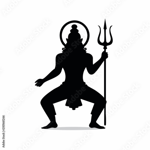 Silhouette of Lord Shiva holding a trident