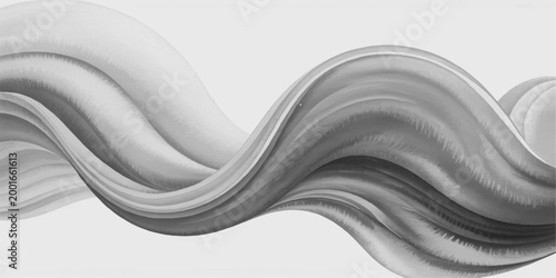 Abstract smoke waves with blue liquid swirls create a smooth dynamic motion and flowing curve pattern on a white backdrop for a professional business wallpaper design