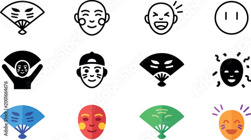 Diverse emotional faces illustrations for an international soccer tournament fanbase