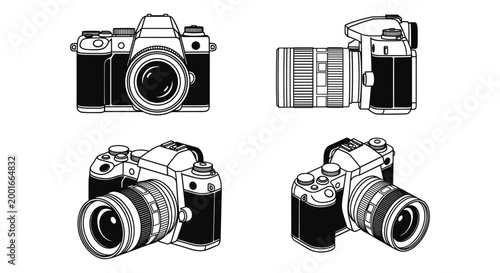DSLR Camera Collection Vector