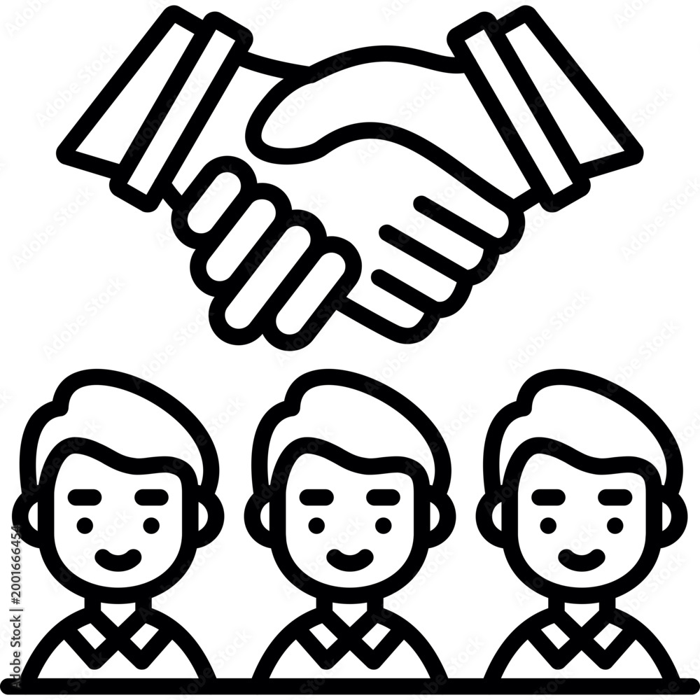 Obraz premium Team Handshake Icon Vector Element