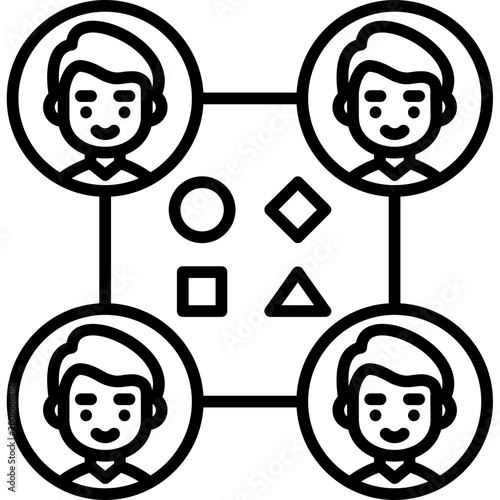 Team Diversity Icon Vector Element