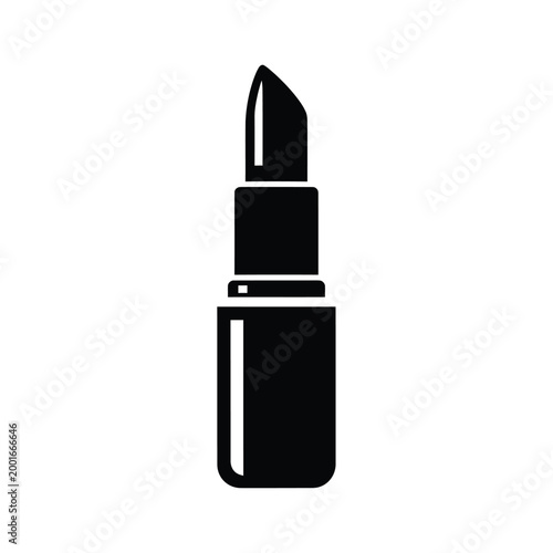 Black lipstick icon on white background makeup beauty