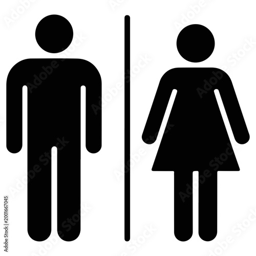Konstfotografi Male and female restroom symbols toilet bathroom